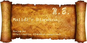 Mallár Blandina névjegykártya